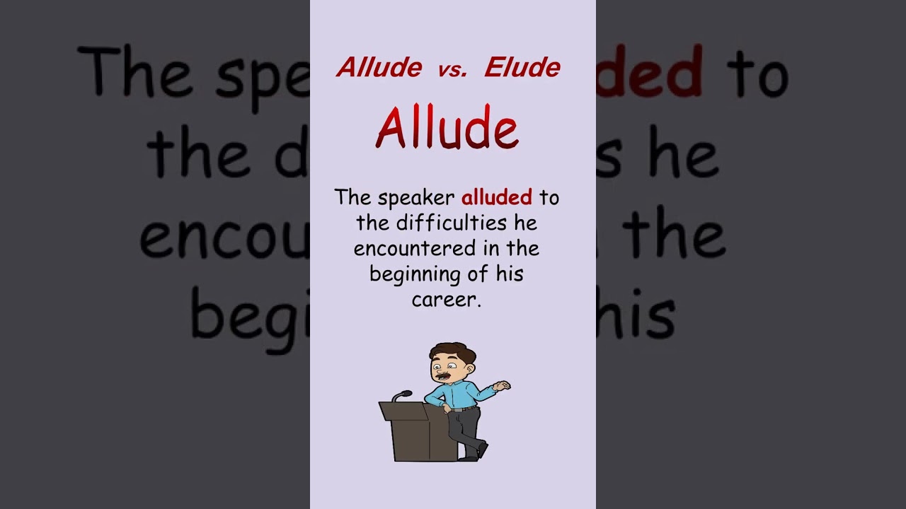 Allude vs Elude | Do You Know the Difference? | Confused Words #shorts  #english, #englishgrammar