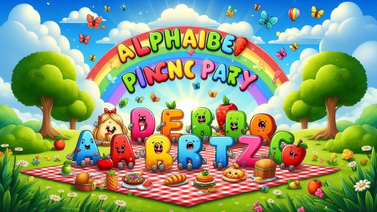 Alphabet Picnic Party | A to Z Cartoon Song for Kids | ABC Food Fun | Fun Factory