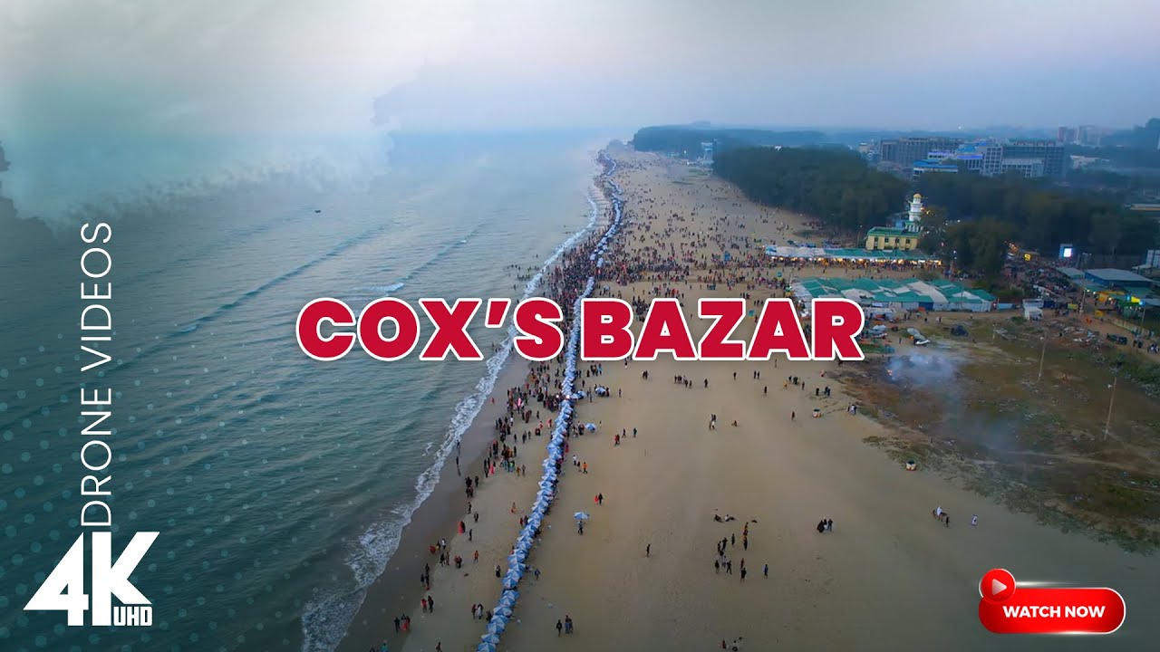 Amazing aerial view of Cox's Bazar Sea Beach