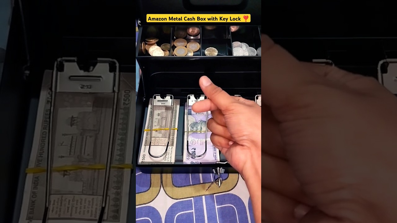 Amazon Cash Box with key Lock #metal #shorts #cashbox #amazonfinds #moneybox #ytshots #review #haul