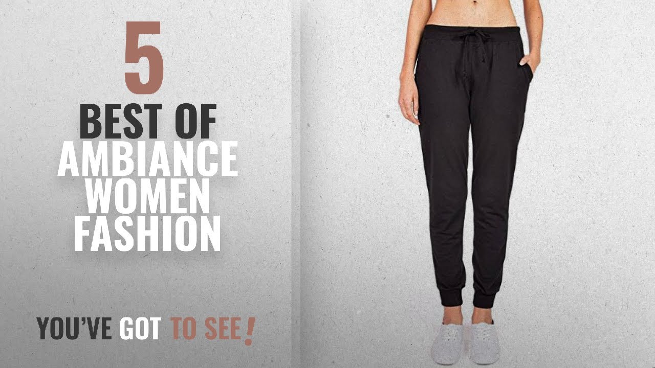 Ambiance Women Fashion [2018 Best Sellers]: Ambiance Women's Juniors Soft Jogger Pants (S, Black)