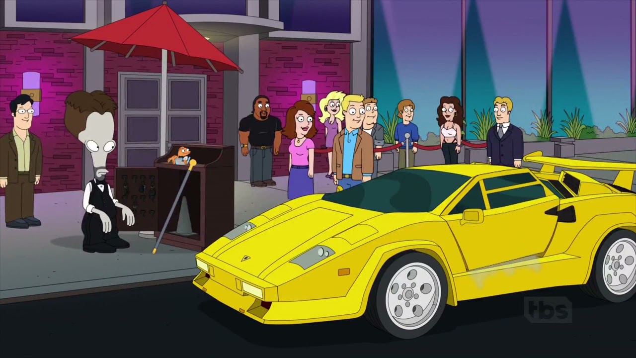 American - Klaus gets a ride from a Hot Blonde in a Lambo