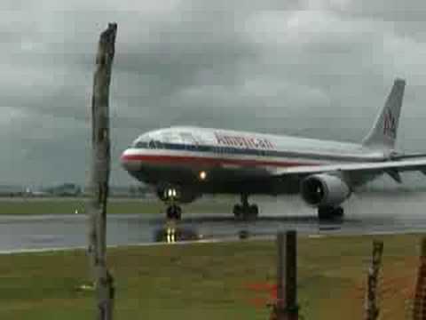 American Airlines A300 take off from Las Americas