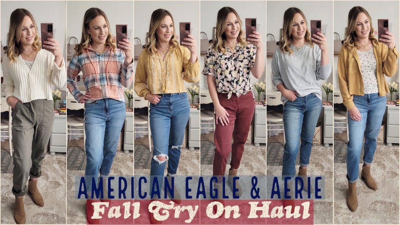 American Eagle Fall Try On Haul | Cozy Jeans, Flannels, Cropped Hoodies, + Much More | Lindsey Loves