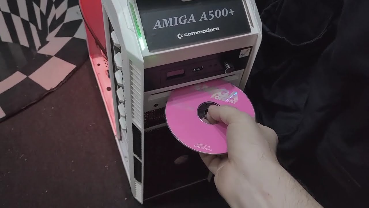 Amiga A500 tower with slot loading DVD