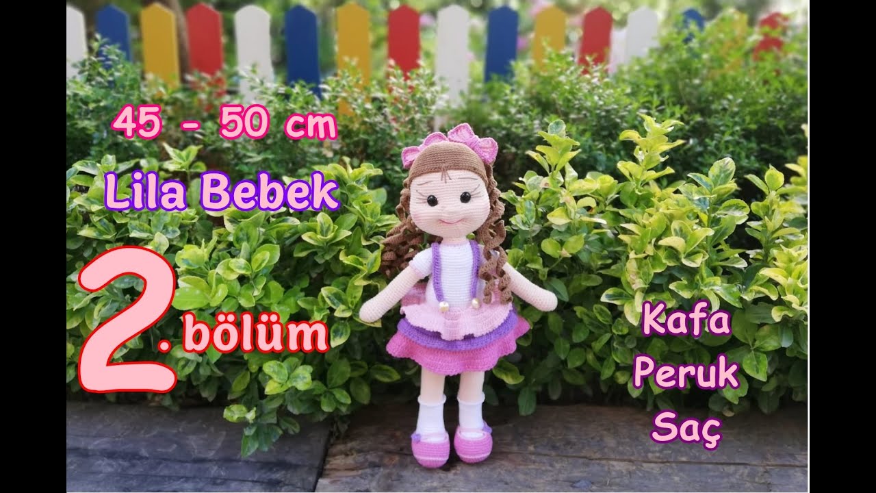 Amigurumi Büyük Lila Bebek (45 - 50 cm) - 2. BÖLÜM - Kafa, Peruk ve Saç Yapımı