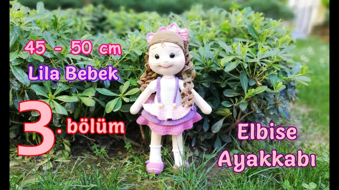 Amigurumi Büyük Lila Bebek (45 - 50 cm) - 3. BÖLÜM - Elbise ve Ayakkabı Yapımı