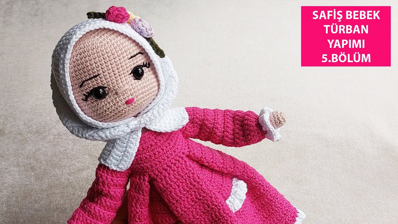 Amigurumi Türbanlı Safiş Kız Türban yapımı 5. BÖLÜM (amigurumi doll tutorial)English subtitle