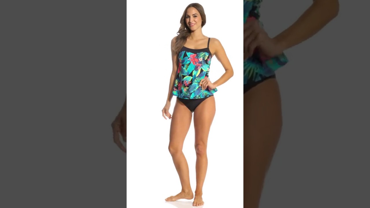 Amoena Palmeira Mastectomy Tankini Top | SwimOutlet.com