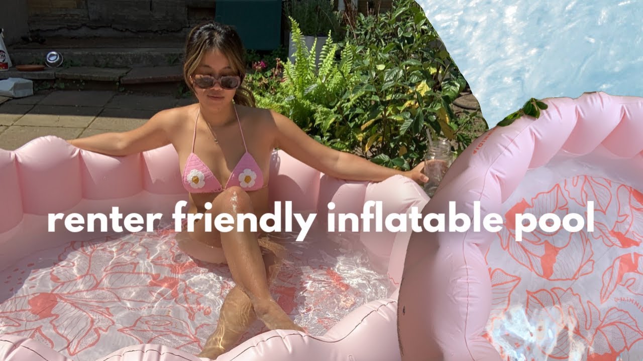 an aesthetic inflatable pool! | backyard decor