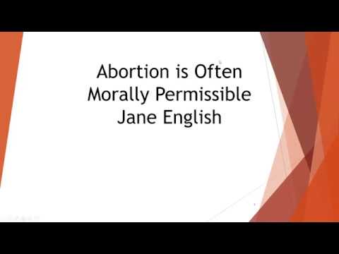 An argument for the moral permissibility of abortion by Jane English