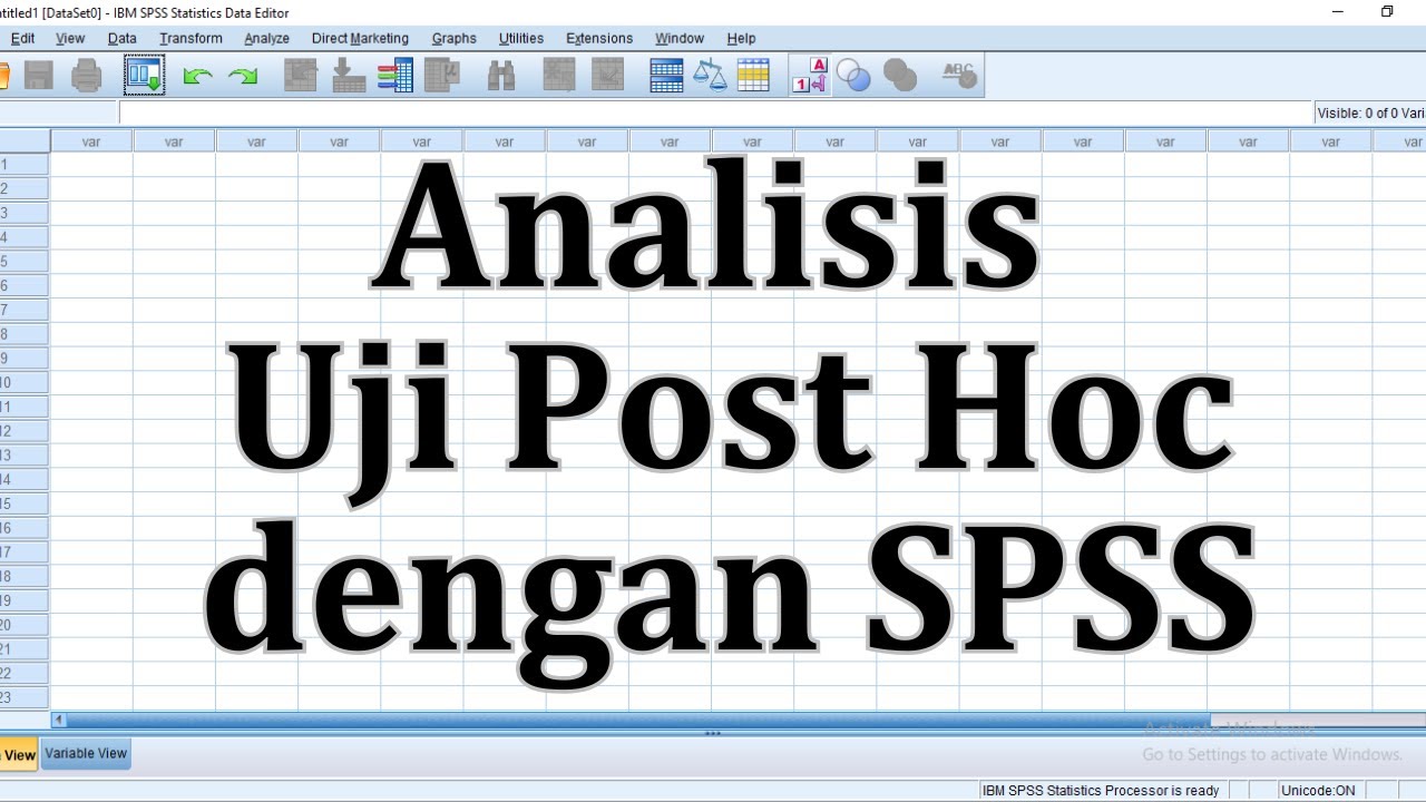 Analisis Uji Post Hoc dengan SPSS
