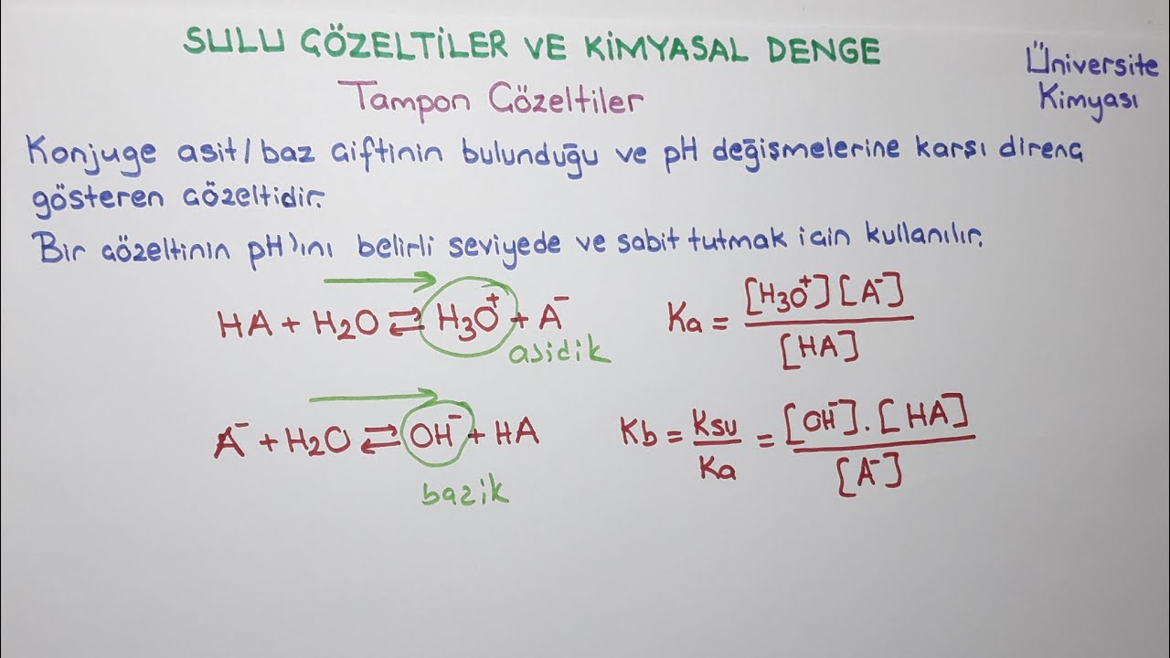 ANALİTİK KİMYA-Sulu Çözeltiler ve Kimyasal Denge-Tampon Çözeltiler 1