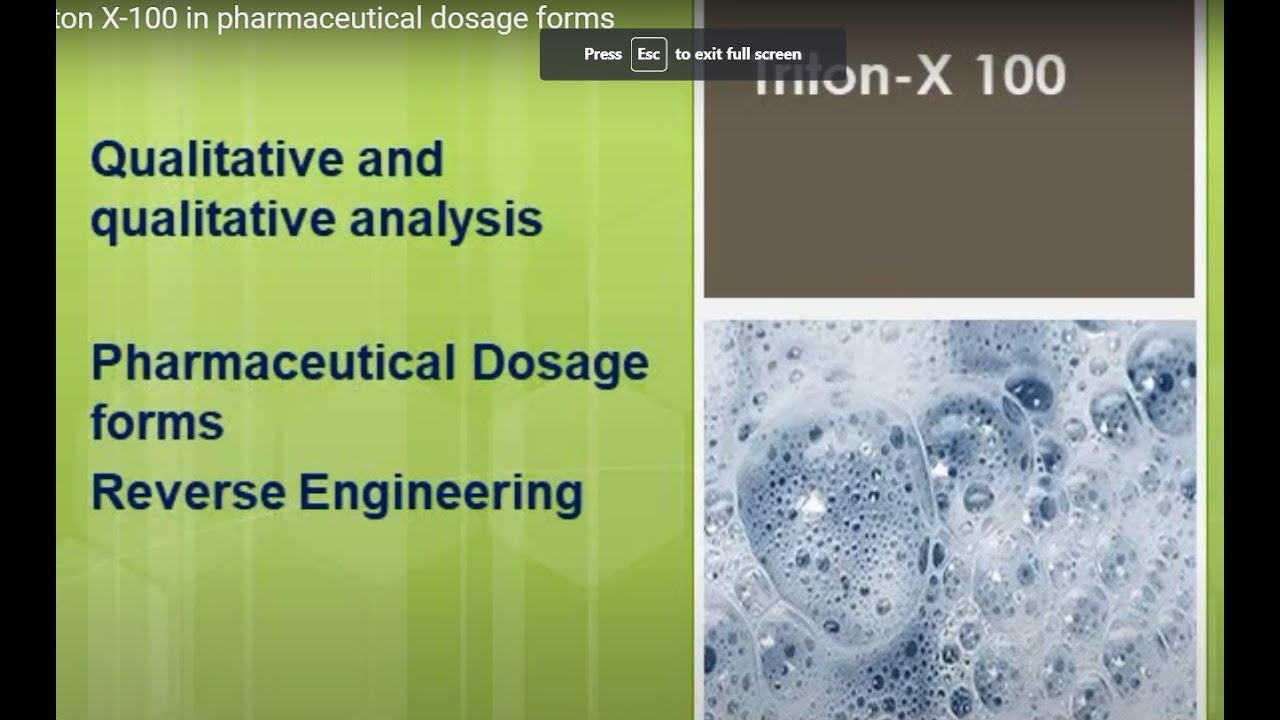 Analysis of Triton X-100  in pharmaceutical dosage forms