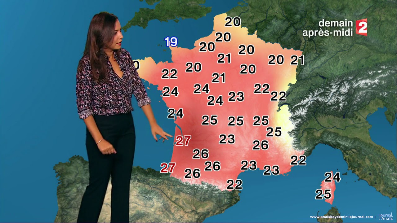 Anaïs BAYDEMIR - Météo FRANCE2 22 septembre 2017 13h