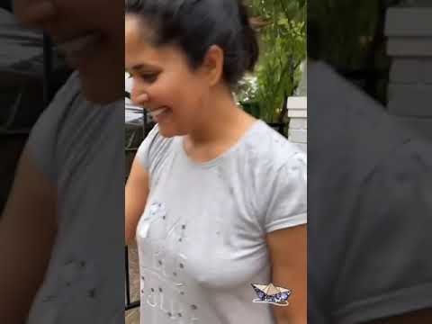 Anasuyabharadwaj 🥰 playing in Rain#rain#Anasuyabharadwaj