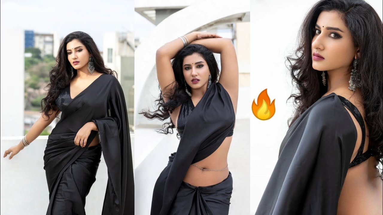 anchor Vishnu Priya hot black saree viral video ❤️😘😘😘❤️❤️ hot navel romantic eyes
