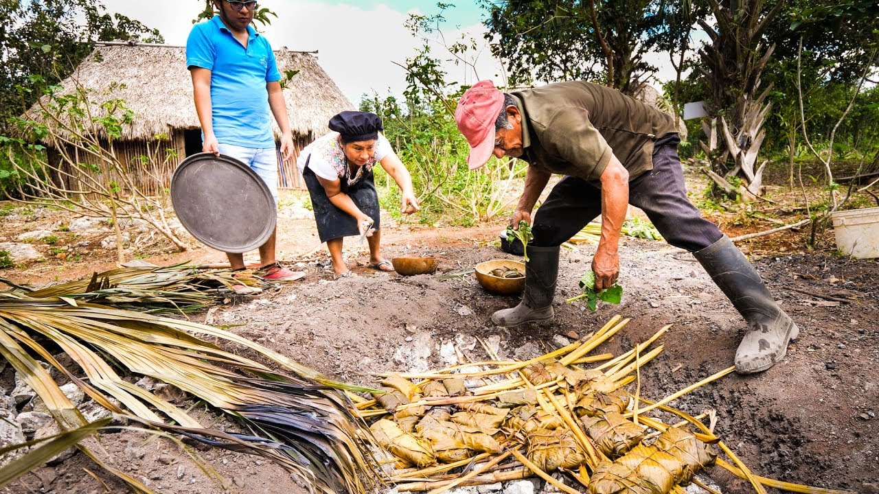 Ancient MAYAN FOOD - Jungle Cooking in MAYA VILLAGE in Quintana Roo, Mexico!