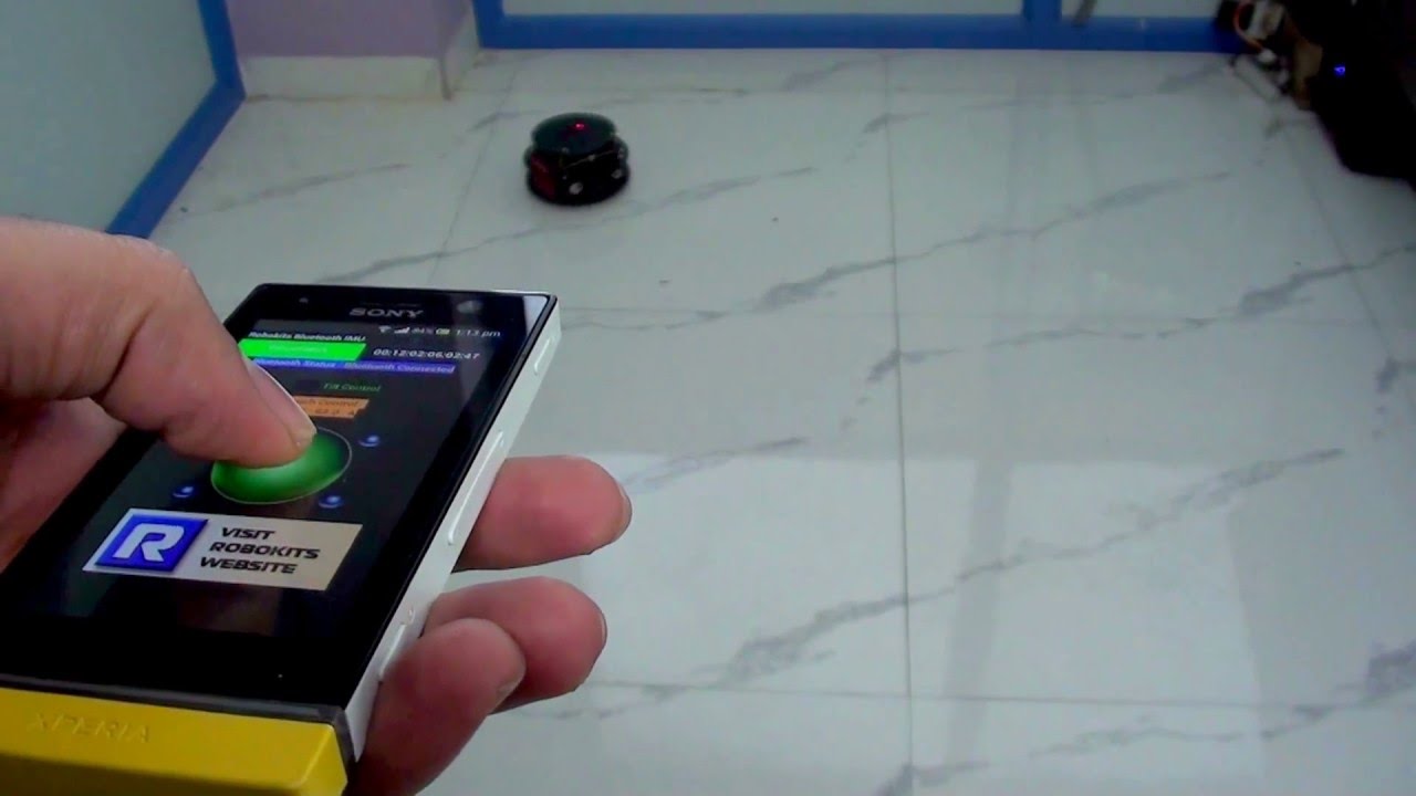 Android Controlled Bluetooth Based Robot - Robokits Roundbot with Rhino Board and Bluetooth UART
