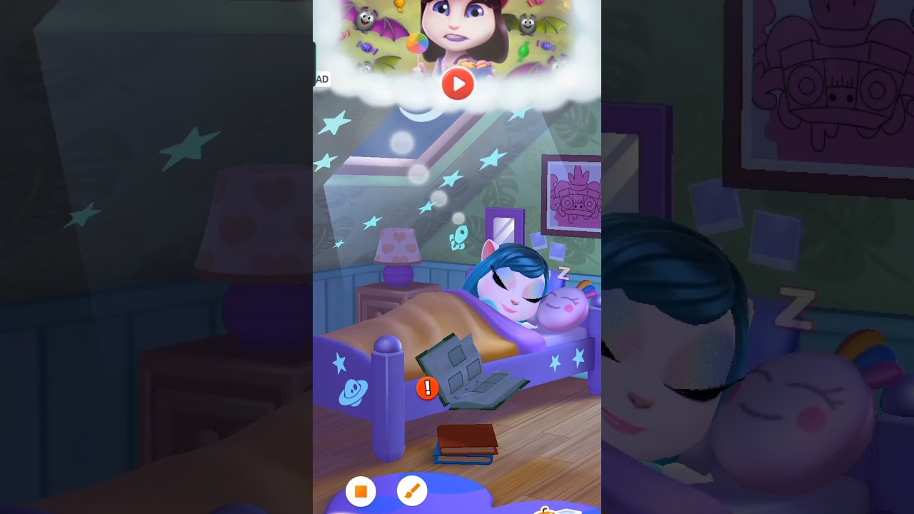 Angela is ready to sleep 😴😴 #talkingangela #mytalkingangela #shorts