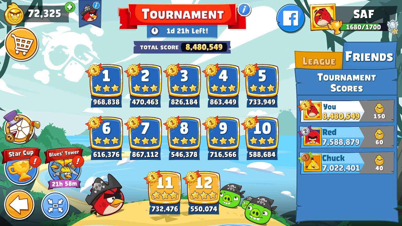 Angry Birds Friends. Tournament (31.05.2025). All levels 3 stars. Passage from Sergey Fetisov
