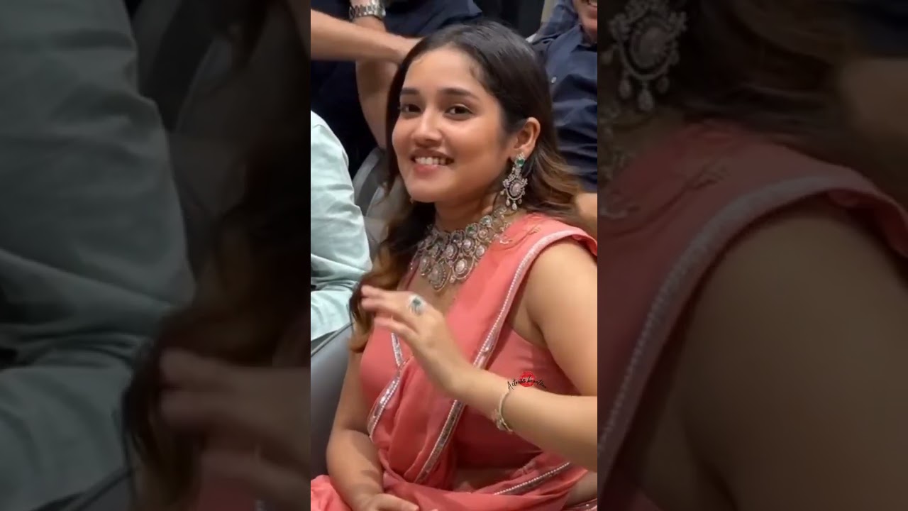 Anikha surendran sweet pink blouse shows hot apples present at latest function.