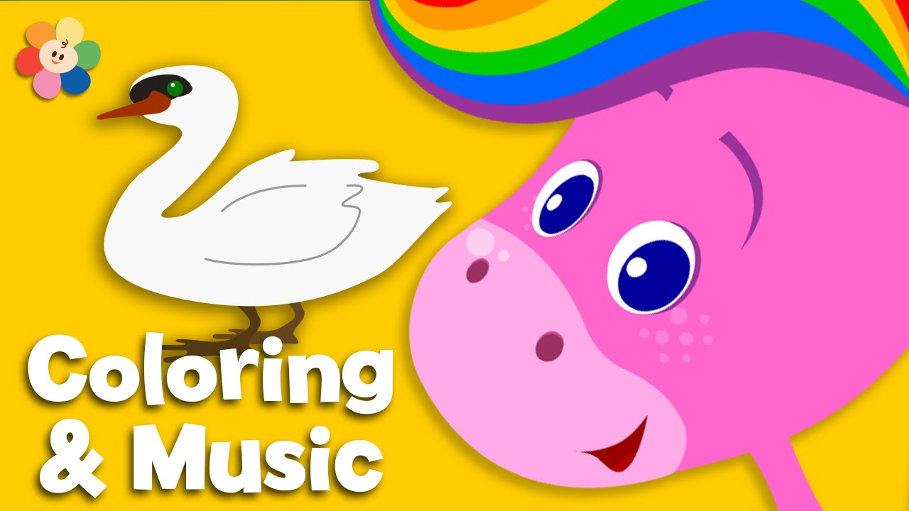 Animals | Coloring and Music | Rainbow Horse | BabyFirst TV