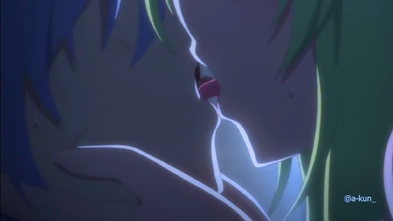 anime kissing lips tongue