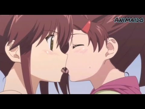 Anime yuri kiss 19 - Kiss x Sis - Riko x Ako - anime kiss moments - ecchi lesbian tongue
