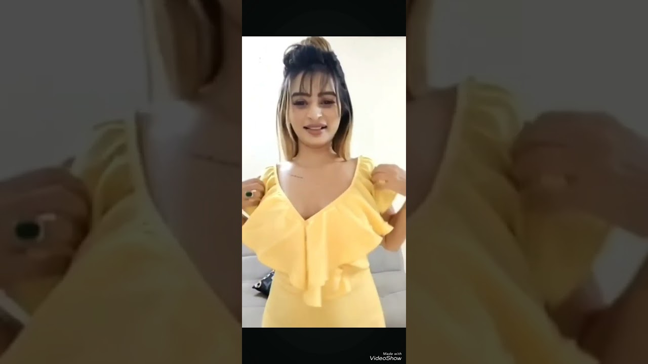 Ankita dave yellow dress hot live and nip slips