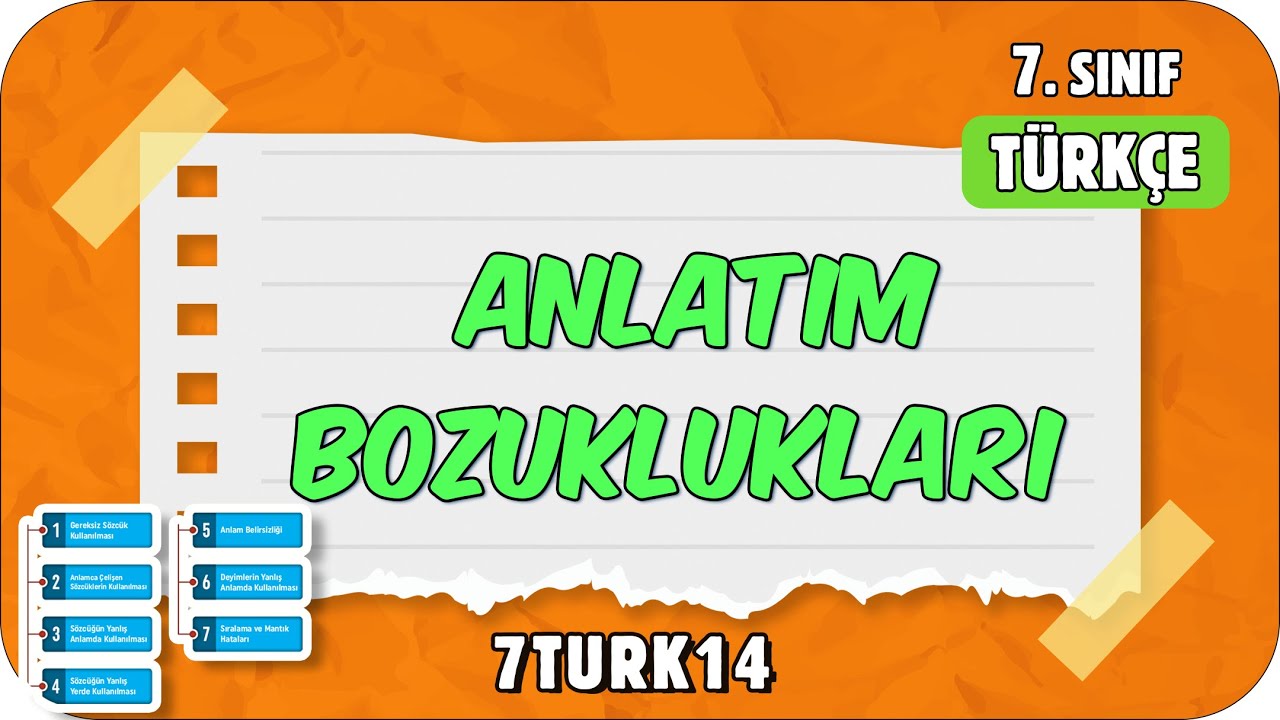 Anlatım Bozuklukları 📙 tonguçCUP 3.Sezon - 7TURK14 #2024