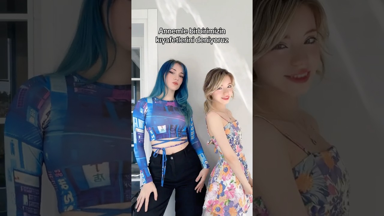 Annemle birbirimizin kıyafetlerini denedik hangisi hangimizin #youtubetürkiye #shorts