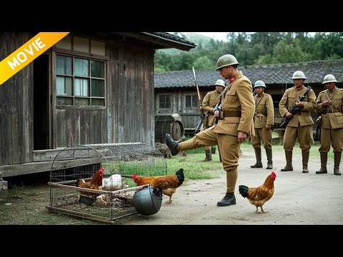 Anti-Japanese Movie!Japanese army kicks a chicken coop,unaware it hides a bomb,exploding instantly!