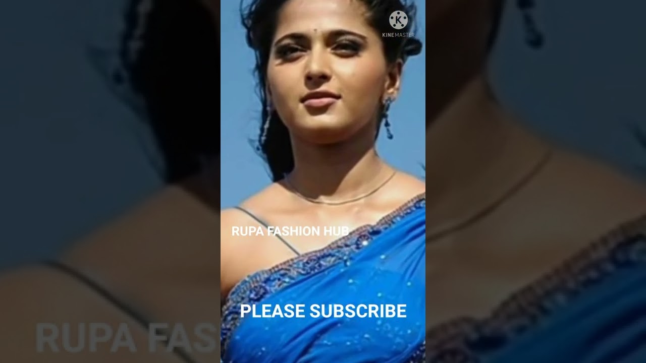 ANUSHKA SHETTY HOT IN BLUE SAREE#youtubeshorts#shorts#viralshorts