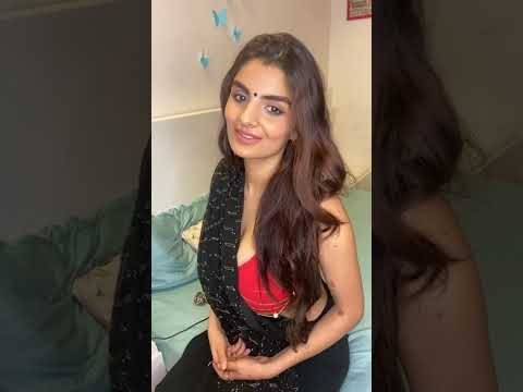 Anveshi Jain 🔥 Red Blouse & Black Saree Look | अन्वेषी जैन हॉट रेड ब्लाउज़ और ब्लैक साड़ी वाला लाइव