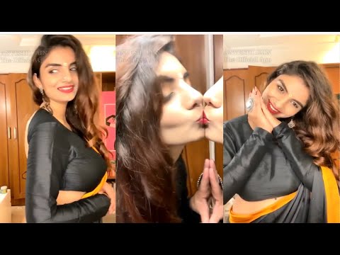 Anveshi Jain black saree hot live