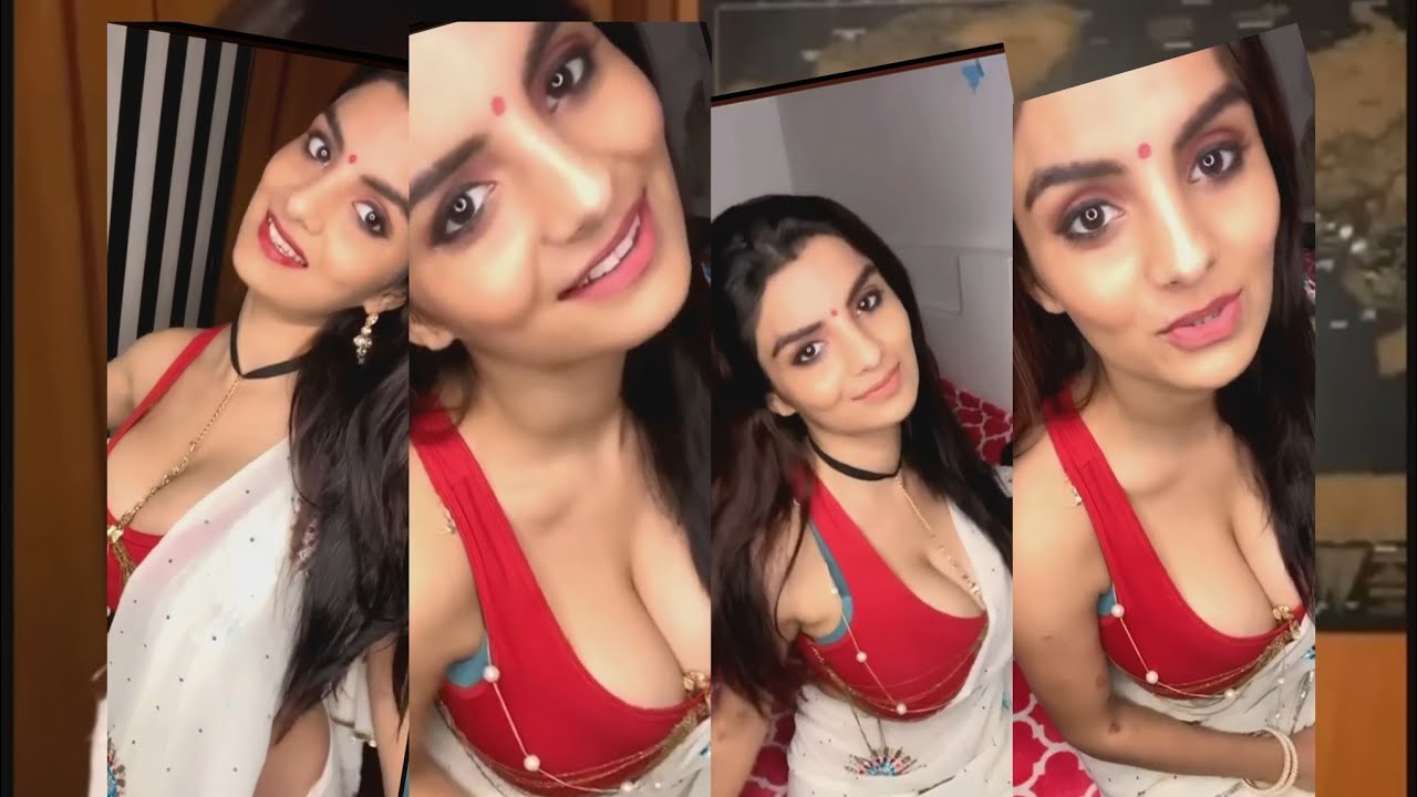 anveshi jain hottest live ever 🤯🤯 in white saree full Deep cleavage  Don't Miss 💦💦