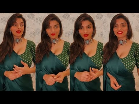 Anveshi Jain Latest hot video in Green Saree 🍏🍏🍏