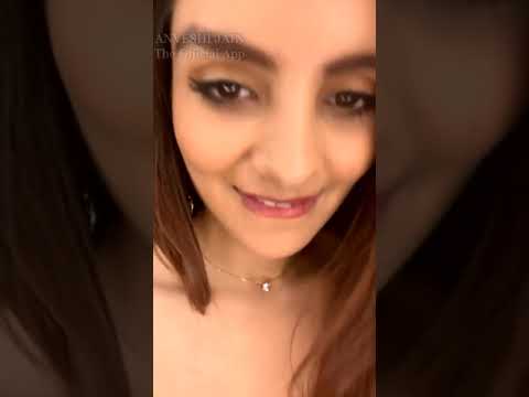 Anveshi jain live brown satin saree