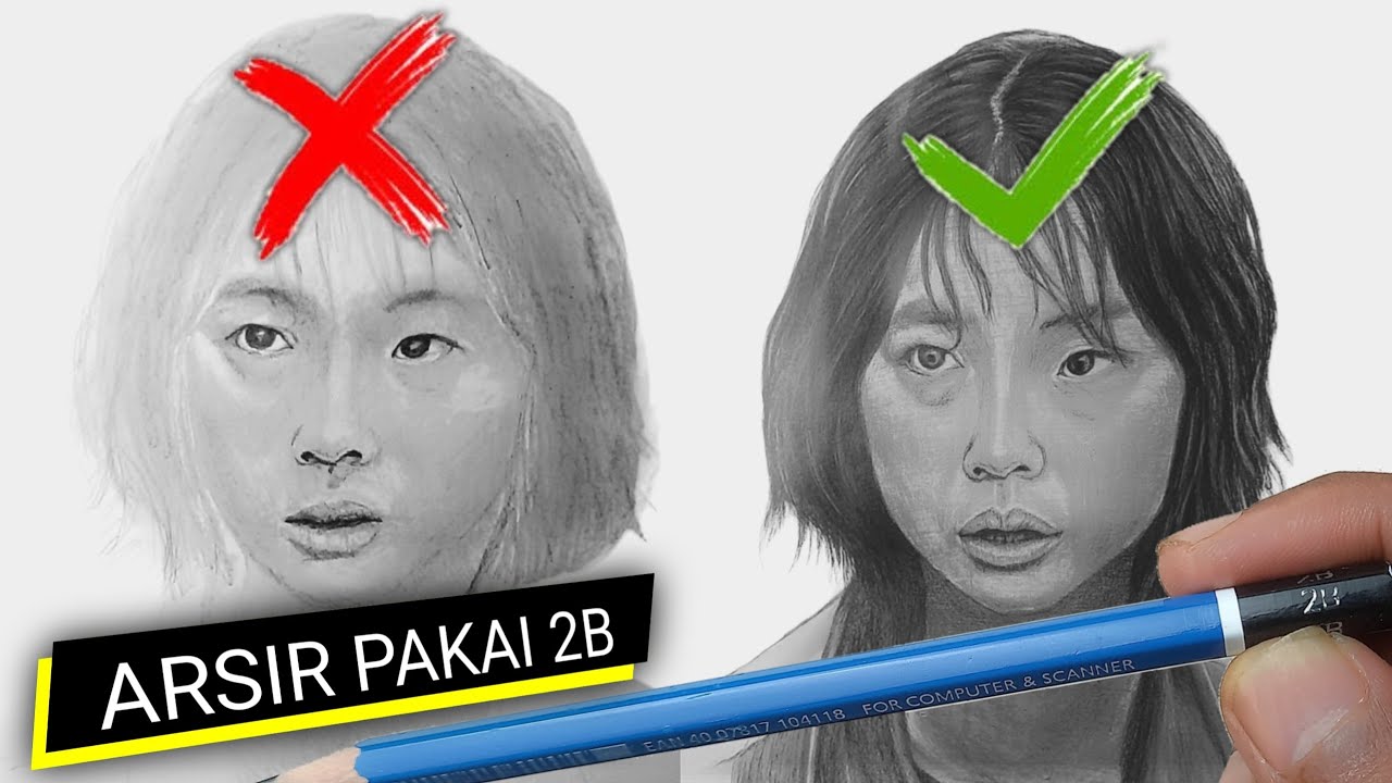 APAKAH TEKNIK MENGGAMBAR SKETSA WAJAH PAKAI PENSIL 2B SULIT ❓️❓️❓️