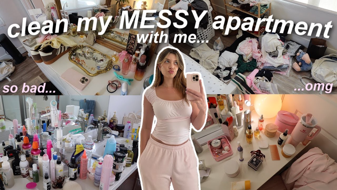 APARTMENT RESET 🧴 deep cleaning, decluttering, & organizing my VERY MESSY apartment!