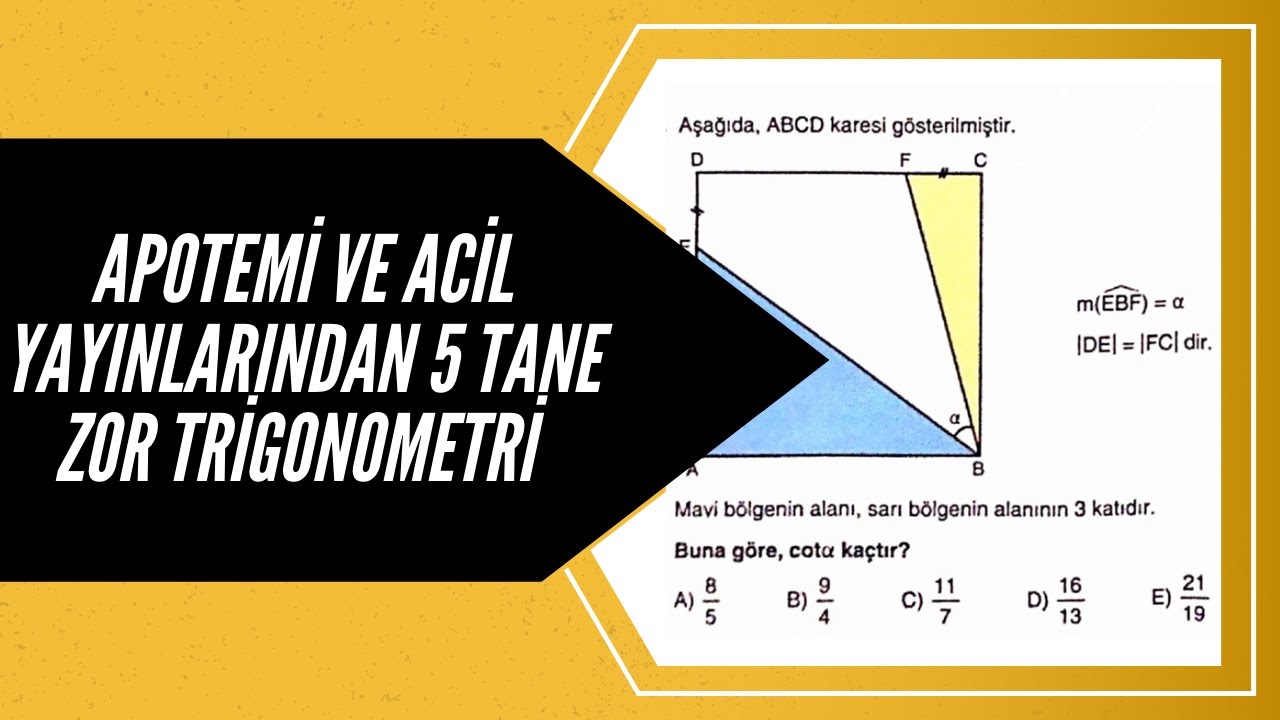 Apotemi ve Acil Yayınlarından 5 Trigonometri Sorusu ✌💪