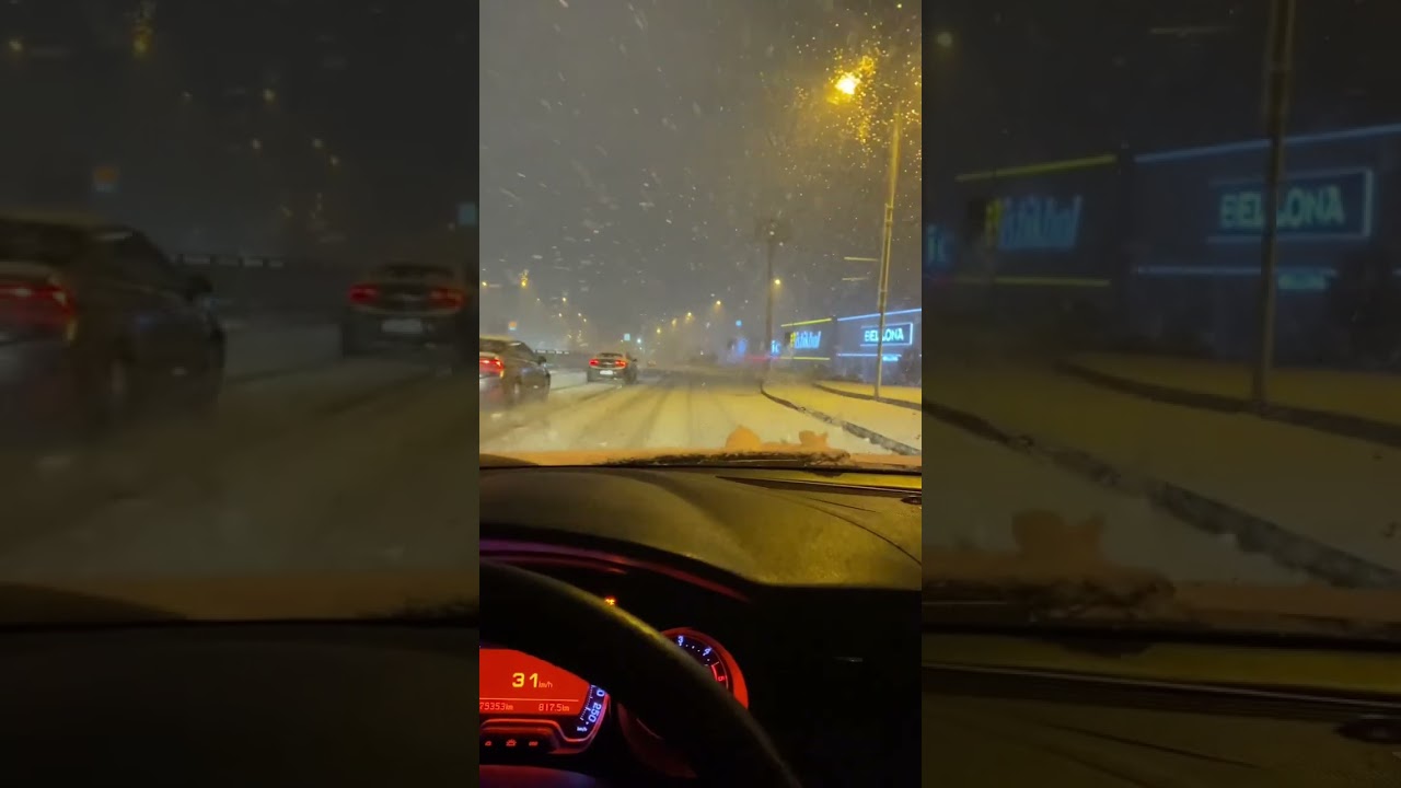 Araç İçi Kar Fırtınalı Snap #iphone #story #car #araba #arabasnapleri #iphone14promax