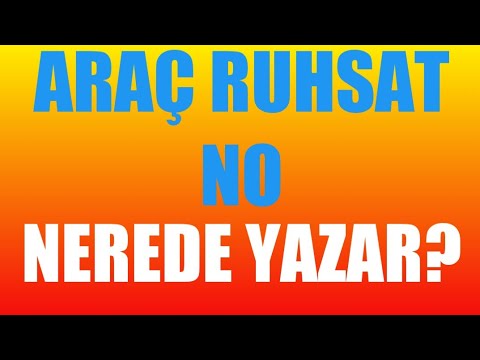 Araç Ruhsat No Nerede Yazar?