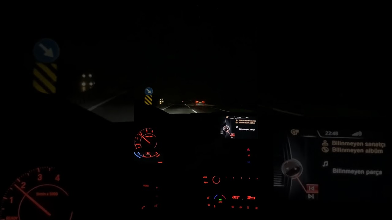 Araba Snap Bmw F30 Gece Uzun Yol