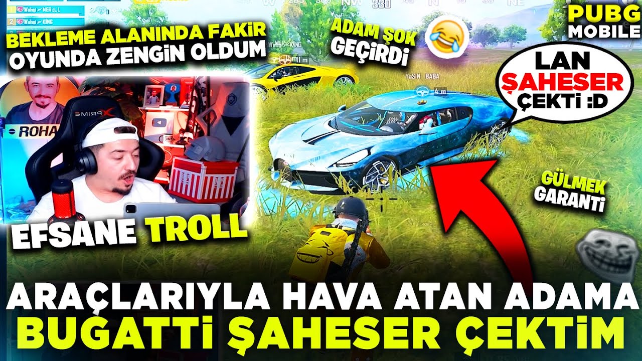 ARAÇLARIYLA BANA HAVA ATAN ADAMA ŞAHMERANLARI ÇEKTİM - PUBG MOBİLE TROLL
