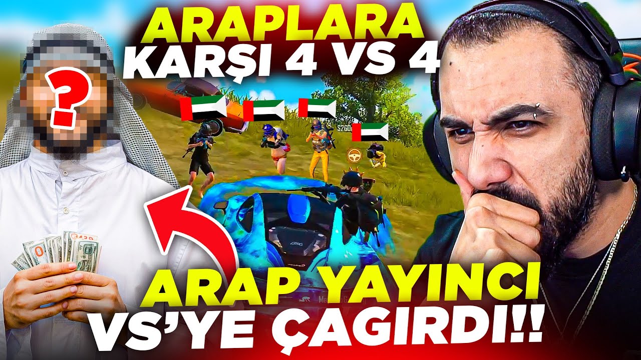 ARAP YAYINCI CAMPER DİYİP VS'YE ÇAĞIRDI!! 😱 ARAPLARA KARŞI 4 VS 4 ATTIK | PUBG MOBILE