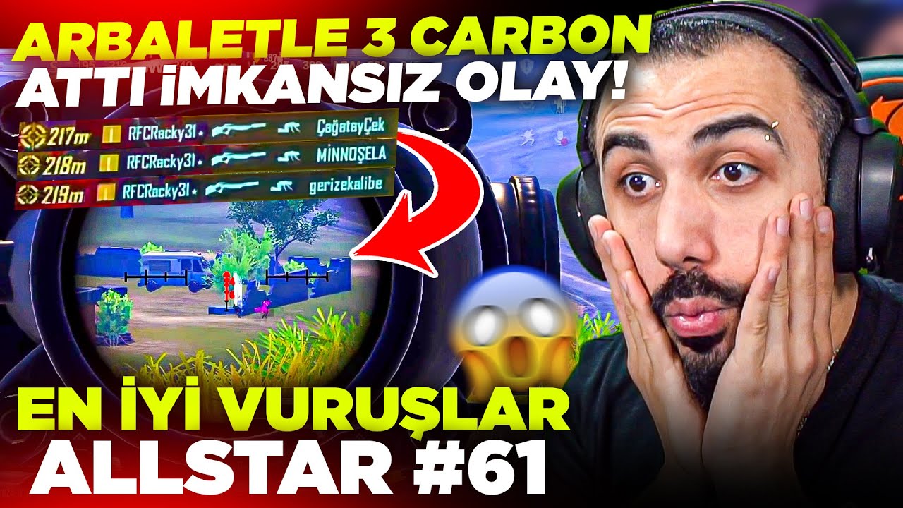 ARBALETLE 3 CARBON VURUŞ BİRDEN ATTI!! 😱 İMKANSIZ REKOR! EN İYİ VURUŞLAR ALLSTAR #61 | PUBG MOBILE