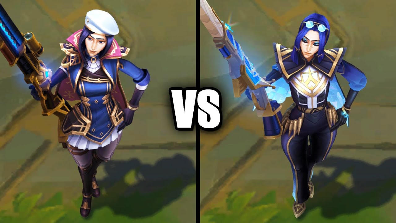 Arcane Commander Caitlyn vs Prestige Arcane Commander Caitlyn Skins Comparison (League of Legends)