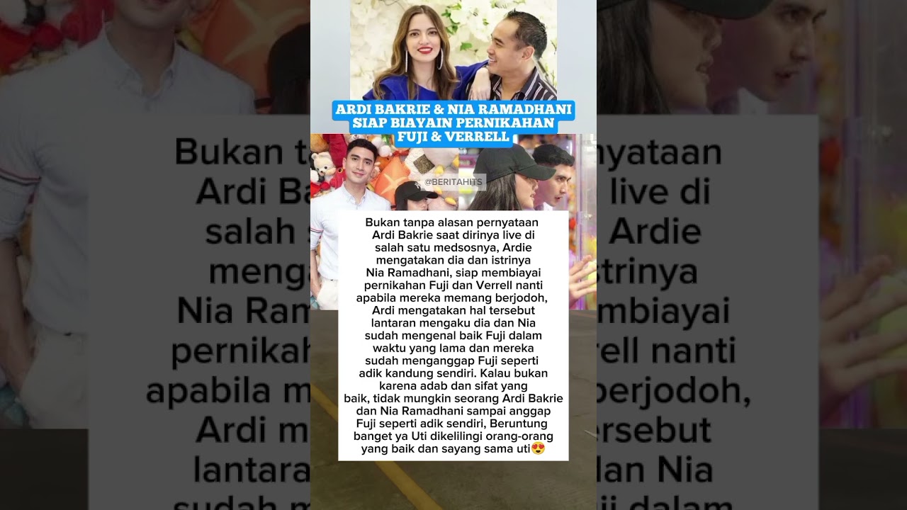 ARDI BAKRIE & NIA RAMDHANI SIAP BIAYAIN NKAH FUJI & VERREL #fujian #verrelbramasta #artist #trending